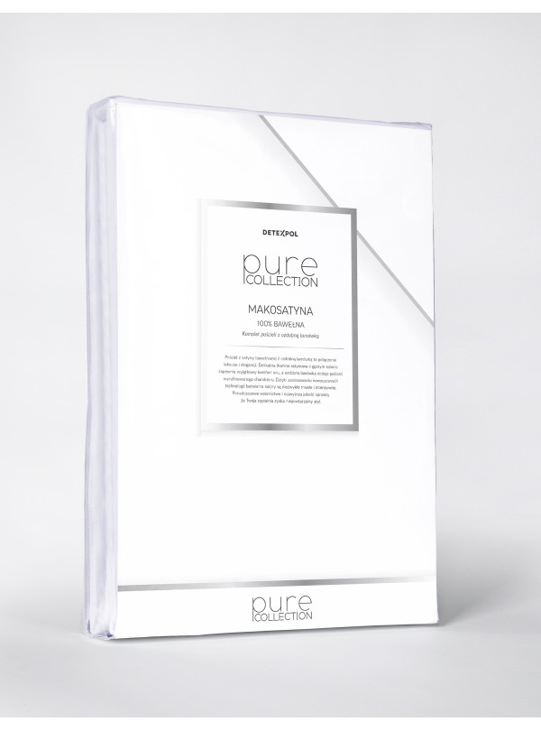 KOMPLET POŚCIELI PURE 180x200 MAKOSATYNA BIAŁA BIEL
