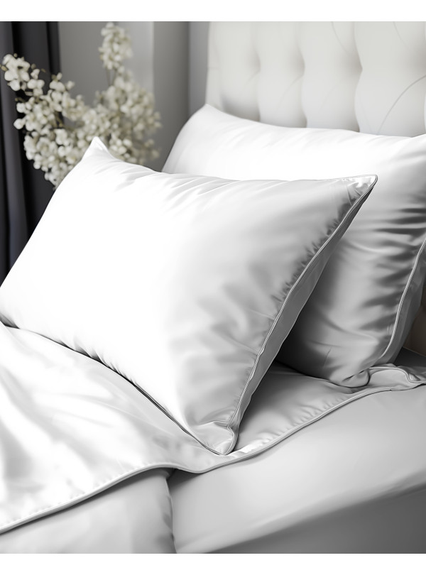 KOMPLET POŚCIELI PURE 180x200 MAKOSATYNA BIAŁA BIEL