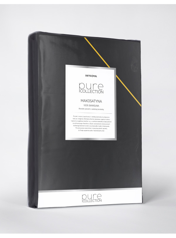 KOMPLET POŚCIELI 140x200 MAKOSATYNA PURE CZARNA