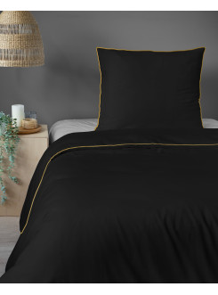 KOMPLET POŚCIELI 140x200 MAKOSATYNA PURE CZARNA 2