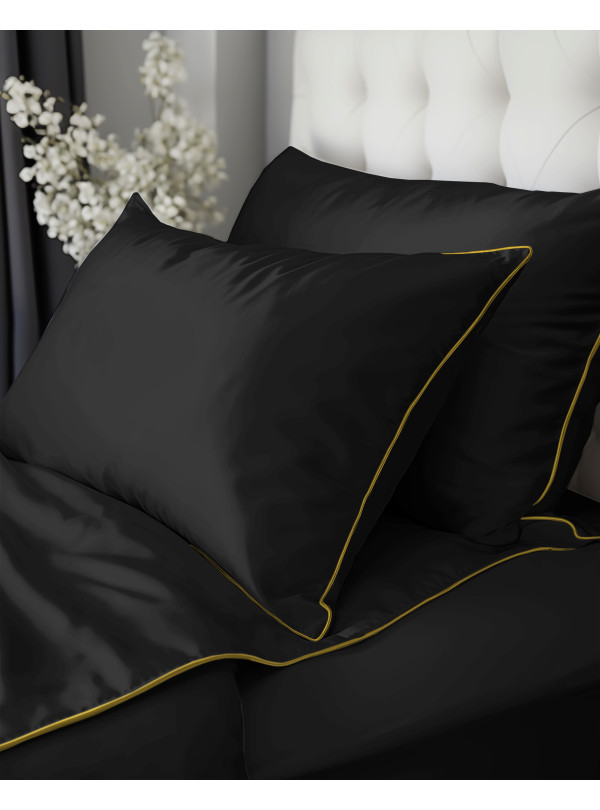 KOMPLET POŚCIELI 200x220 MAKOSATYNA PURE CZARNA