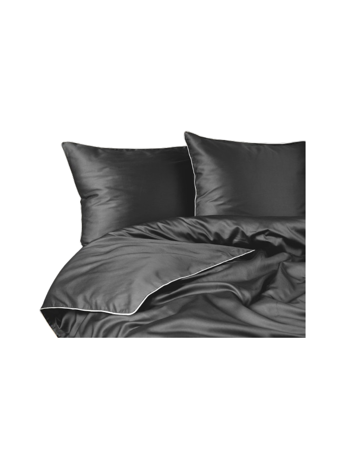 KOMPLET POŚCIELI 200x220 MAKOSATYNA PURE CIEMNOSZARA