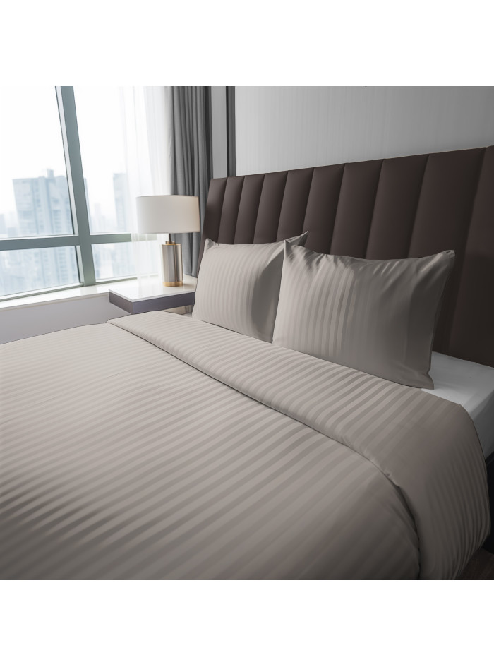 POŚCIEL 180x200 BEŻOWA Z ADAMASZKU HOTELOWA PREMIUM