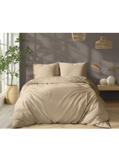 POŚCIEL 200x220 PIASKOWOBEŻOWA Z ADAMASZKU HOTELOWA PREMIUM 2