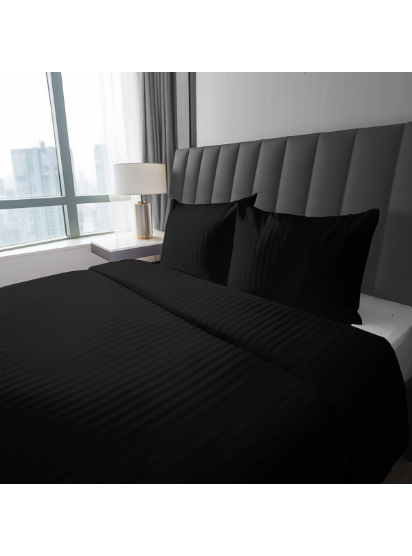 POŚCIEL 180x200 ADAMASZEK CZARNA HOTELOWA PREMIUM