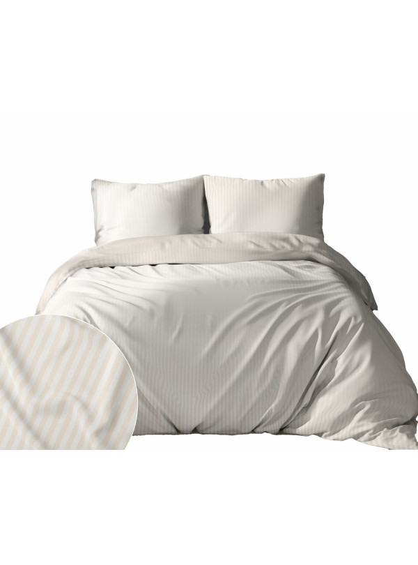 KOMPLET POŚCIELI 180x200 ADAMASZEK ECRUE HOTELOWA PREMIUM