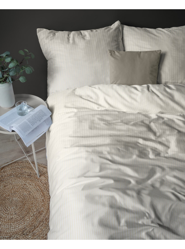 KOMPLET POŚCIELI 180x200 ADAMASZEK ECRUE HOTELOWA PREMIUM