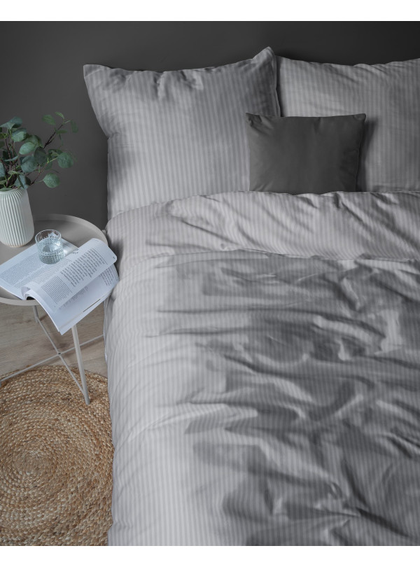 KOMPLET POŚCIELI 180x200 ADAMASZEK SZARA HOTELOWA PREMIUM