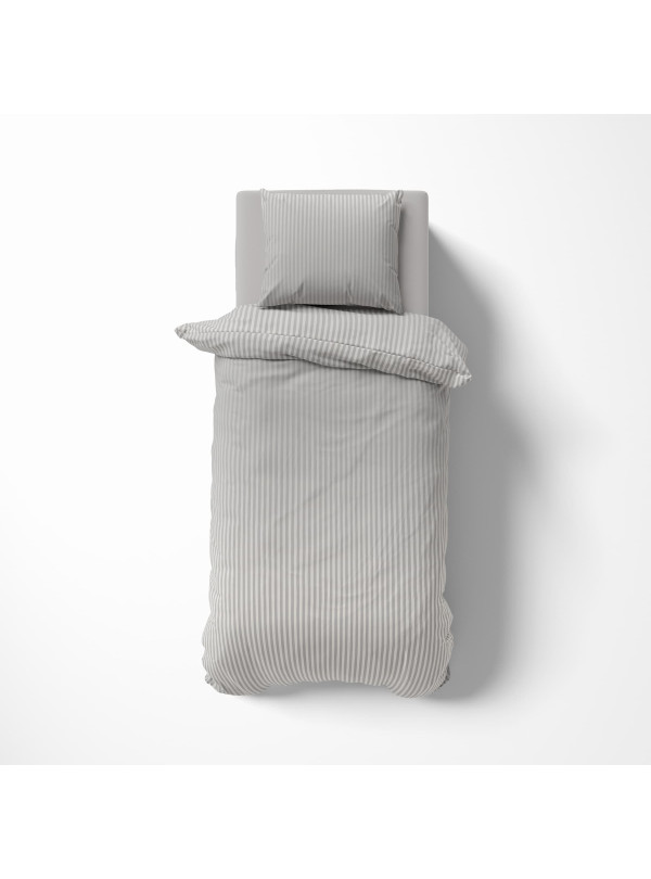 KOMPLET POŚCIELI 140x200 ADAMASZEK JASNOSZARA HOTELOWA PREMIUM