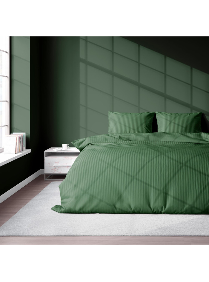POŚCIEL 200x220 ZIELONA Z ADAMASZKU HOTELOWA PREMIUM