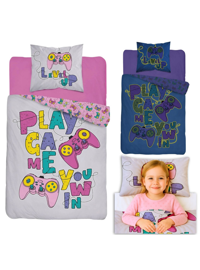 POŚCIEL 140x200 ŚWIECĄCA W CIEMNOŚCI GAMER GIRL