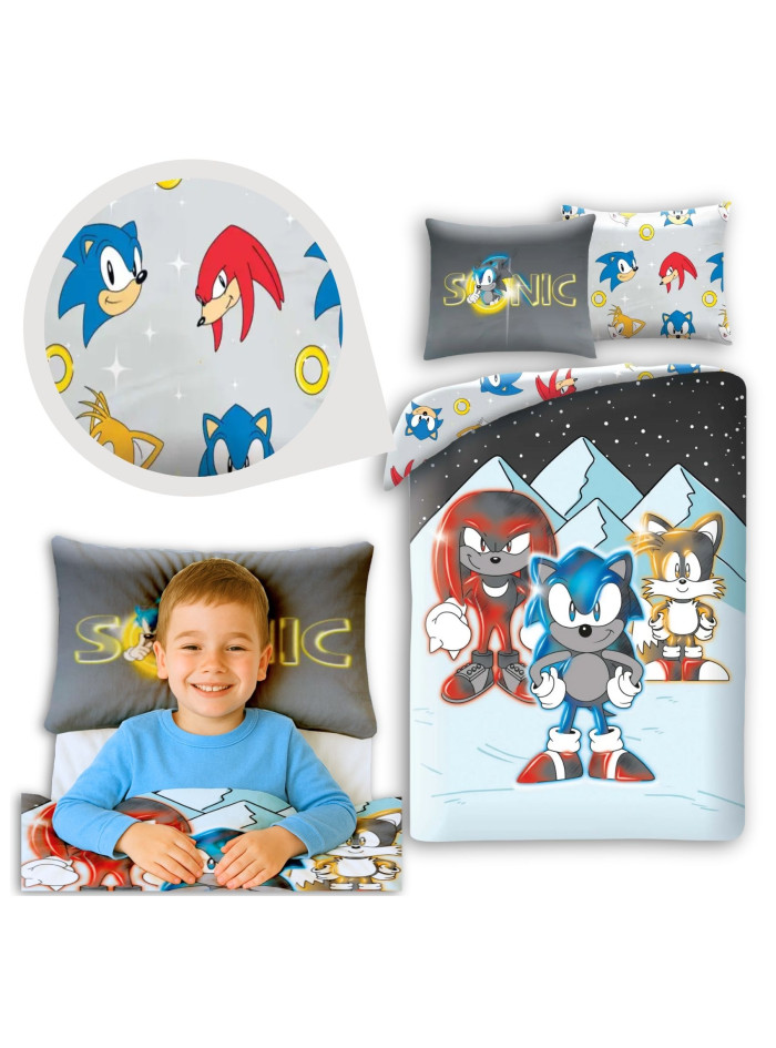 POŚCIEL 140x200 SUPER SONIC THE HEDGEHOG TAILS KNUCKLES