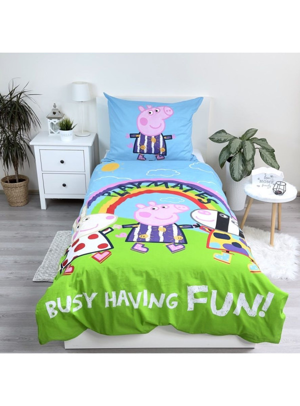 POŚCIEL 140x200 ŚWIECĄCA W CIEMNOŚCI ŚWINKA PEPPA PGLOW-03