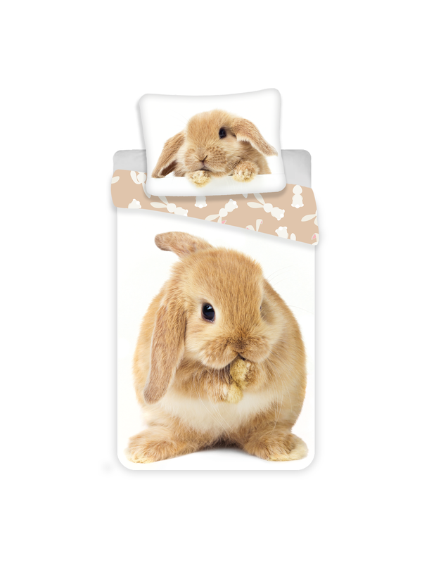 POŚCIEL BAWEŁNIANA 140x200 CM RUDY KRÓLIK KRÓLICZEK
