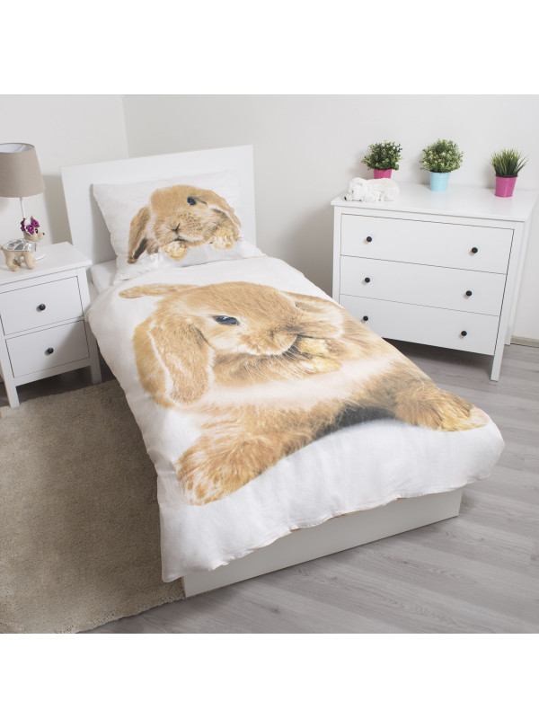 POŚCIEL BAWEŁNIANA 140x200 CM RUDY KRÓLIK KRÓLICZEK