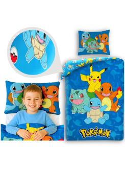POŚCIEL 140x200 POKEMON PIKACHU NIEBIESKA POK-579