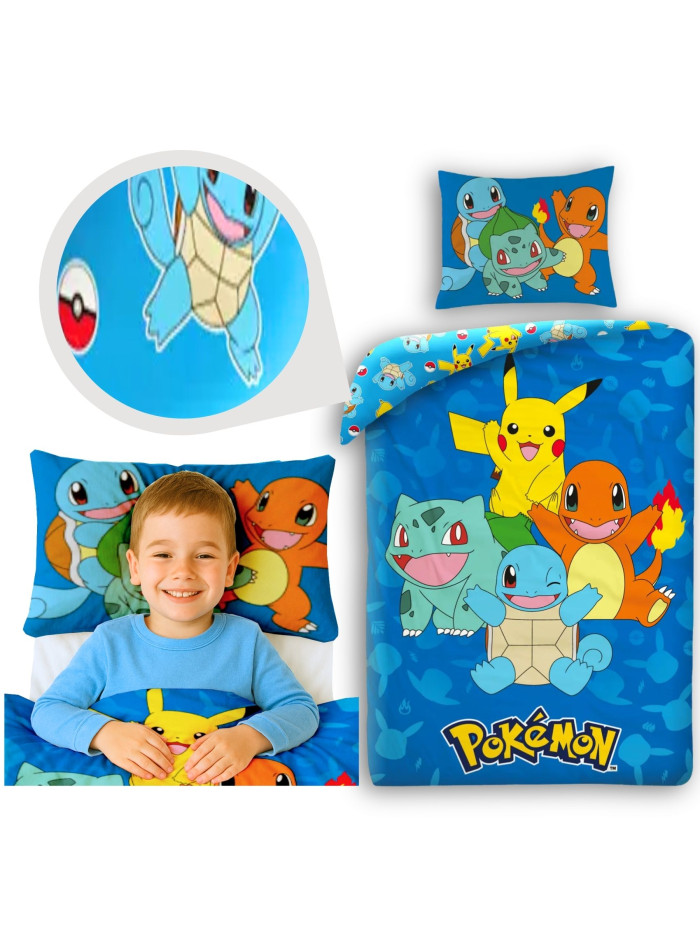 POŚCIEL 140x200 POKEMON PIKACHU NIEBIESKA POK-579