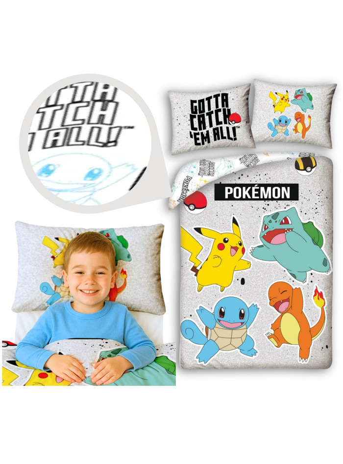 POŚCIEL 140x200 POKEMON PIKACHU NIEBIESKA POK-1023