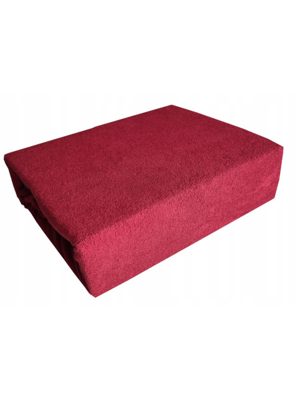 Prześcieradło Frotte z gumką 180x200 Czerwone
