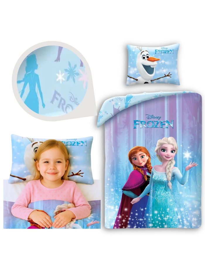 POŚCIEL BAWEŁNIANA 140x200 FROZEN KRAINA LODU ELSA ANNA FR-3564BL