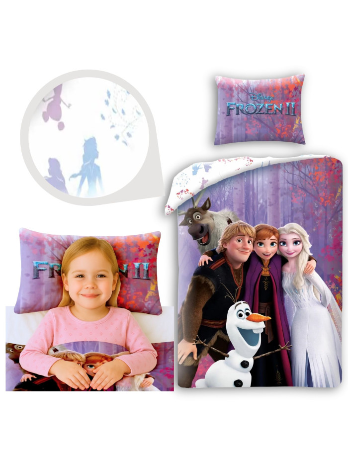 POŚCIEL BAWEŁNIANA 140x200 FROZEN KRAINA LODU ELSA ANNA FR-3557BL