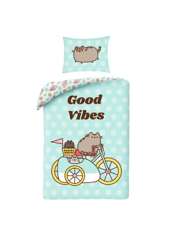 POŚCIEL 160x200 KOT PUSHEEN GOOD VIBES