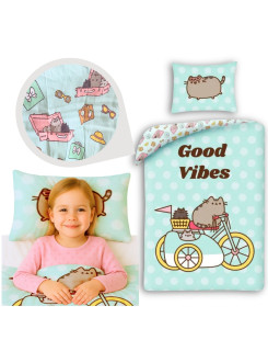 POŚCIEL 140x200 KOT PUSHEEN GOOD VIBES