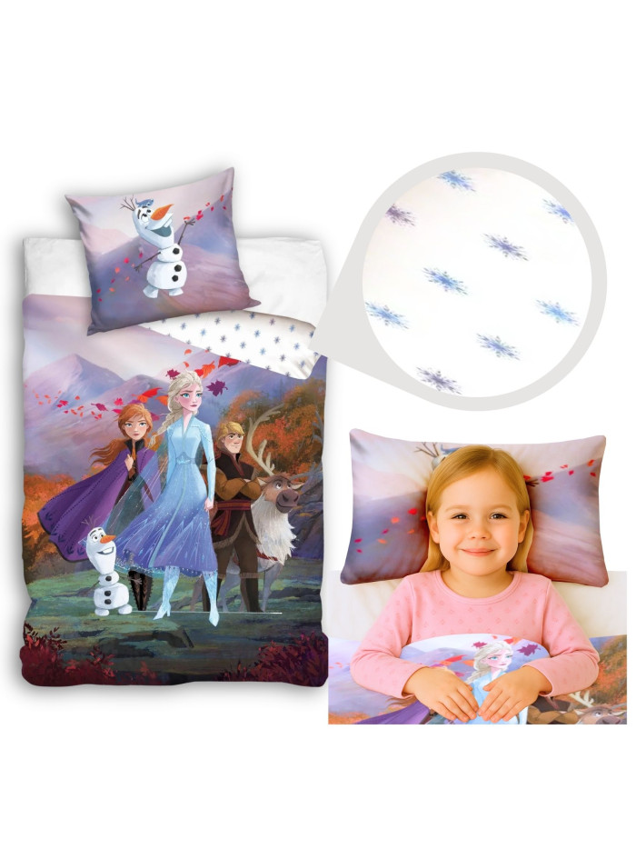 POŚCIEL BAWEŁNIANA 140x200 FROZEN KRAINA LODU ELSA ANNA KRISTOF