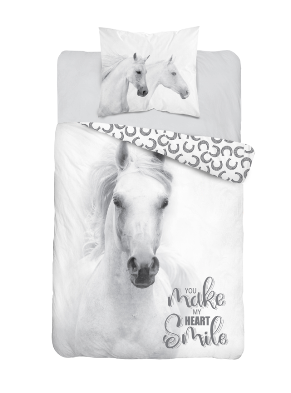 POŚCIEL MŁODZIEŻOWA 160x200 Z BIAŁYM KONIEM