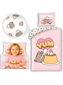 POŚCIEL 140x200 KOT PUSHEEN RÓŻOWA YUM