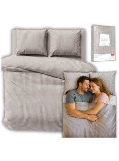 POŚCIEL 160x200 BEŻOWA Z ADAMASZKU