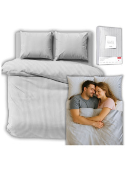 KOMPLET POŚCIELI POŚCIEL 200x220 ADAMASZEK SREBRNA SILVER HOTELOWA PREMIUM