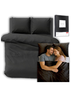 POŚCIEL 180x200 ADAMASZEK CZARNA HOTELOWA PREMIUM