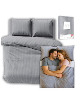 KOMPLET POŚCIELI 200x220 ADAMASZEK SZARA HOTELOWA PREMIUM