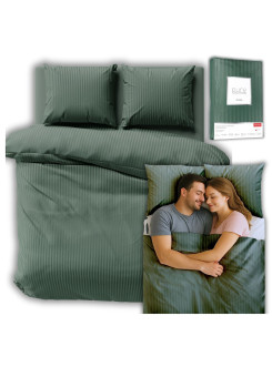 POŚCIEL 200x220 OLIWKOWA Z ADAMASZKU