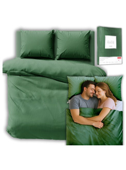 POŚCIEL 200x220 ZIELONA Z ADAMASZKU HOTELOWA PREMIUM