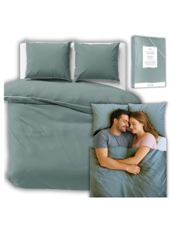 KOMPLET POŚCIELI 180x200 MAKOSATYNA PURE MIĘTOWA