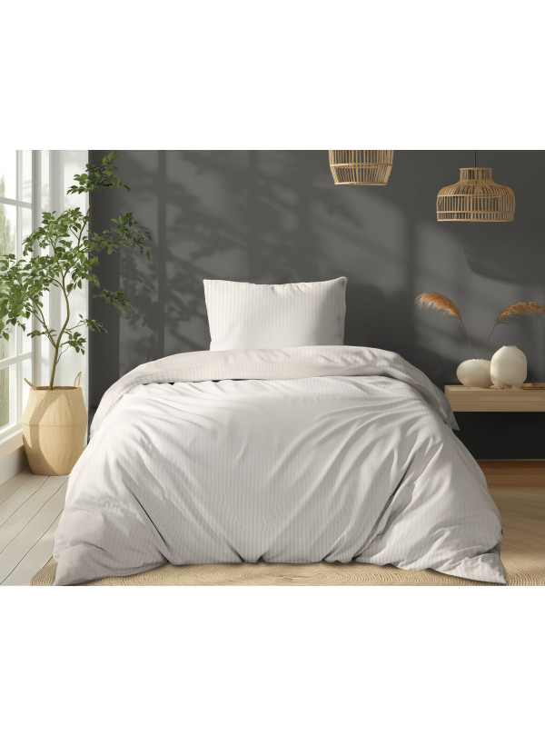 POŚCIEL 140x200 ECRUE Z ADAMASZKU HOTELOWA PREMIUM