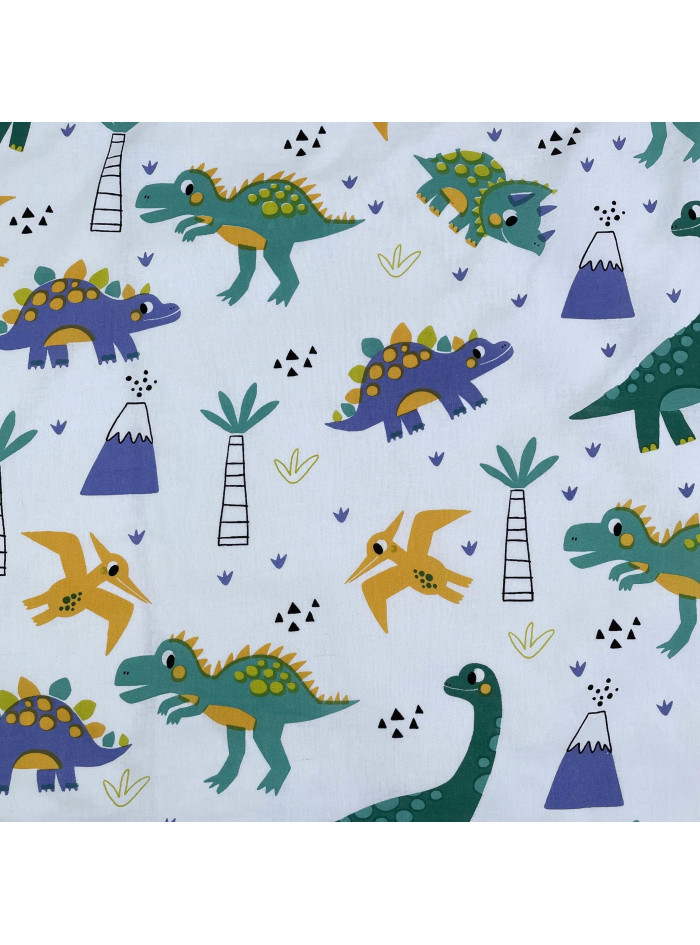 POŚCIEL DO ŁÓŻECZKA 100x135 KOLOROWE DINOZAURY DINO_04