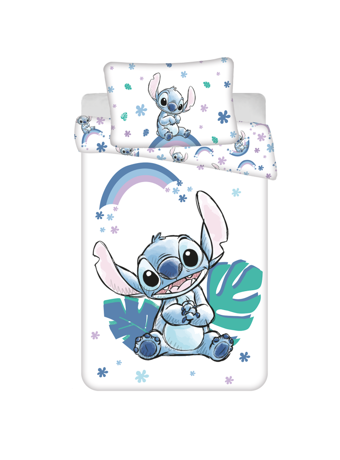 POŚCIEL DO ŁÓŻECZKA 100x135 LILO I STITCH TĘCZA