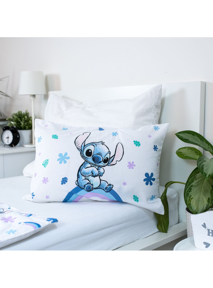 POŚCIEL DO ŁÓŻECZKA 100x135 LILO I STITCH TĘCZA