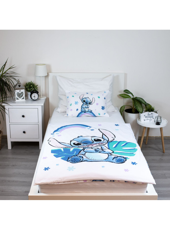 POŚCIEL DO ŁÓŻECZKA 100x135 LILO I STITCH TĘCZA