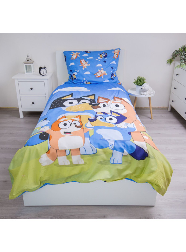 POŚCIEL BLUEY 140x200 BLUE I BINGO Z RODZINĄ BL-03