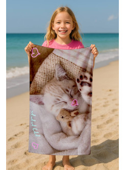 RĘCZNIK 70x140 KĄPIELOWY PLAŻOWY SŁODKI KOTEK KOT 1810