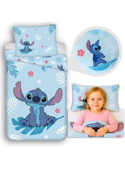KOMPLET POŚCIELI 140x200 LILO I STITCH DISNEY NIEBIESKA
