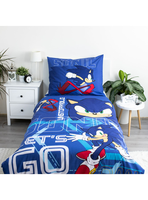 POŚCIEL 140x200 SUPER SONIC THE HEDGEHOG LET'S GO
