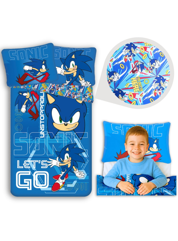 POŚCIEL 140x200 SUPER SONIC THE HEDGEHOG LET'S GO