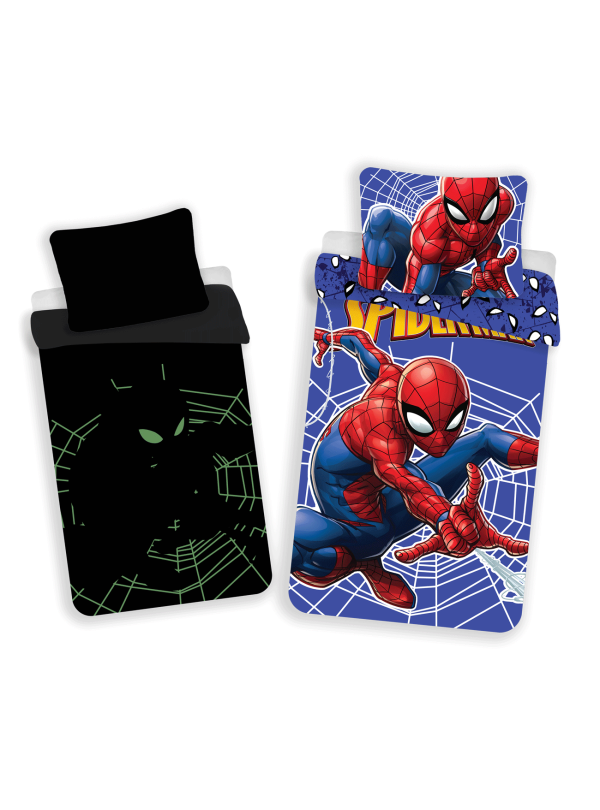 POŚCIEL ŚWIECĄCA W CIEMNOŚCI SPIDERMAN 140x200 BAWEŁNIANA SPIDER-MAN