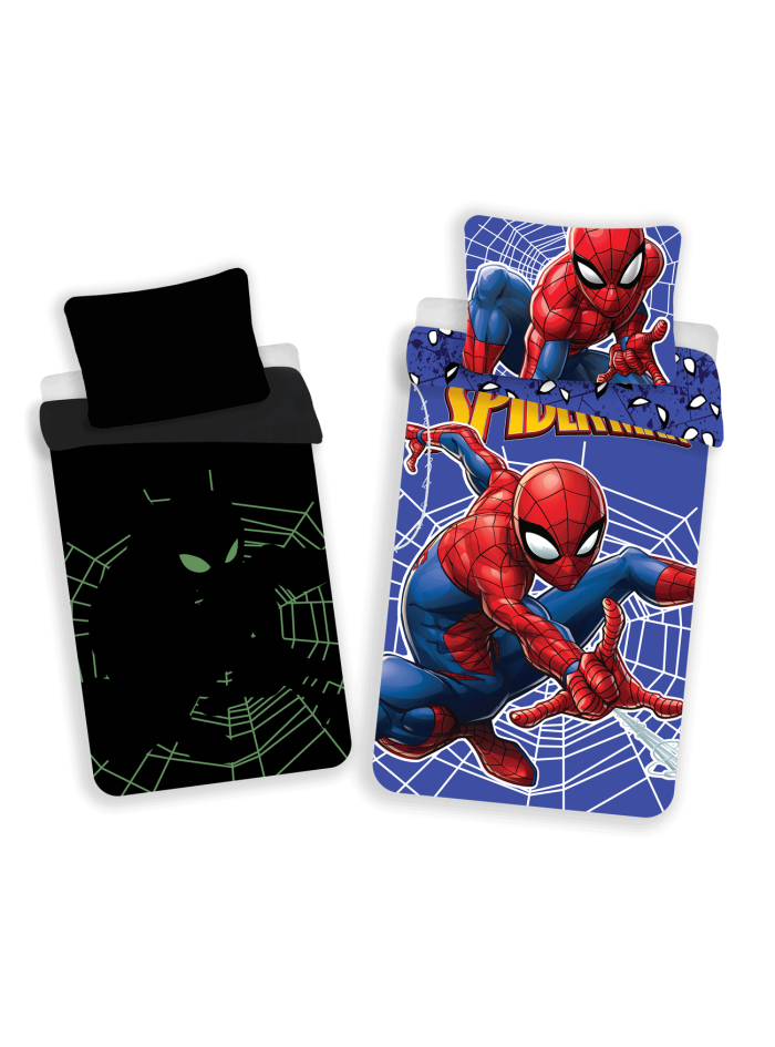 POŚCIEL ŚWIECĄCA W CIEMNOŚCI SPIDERMAN 140x200 BAWEŁNIANA SPIDER-MAN