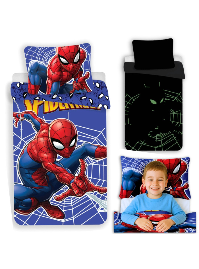 POŚCIEL ŚWIECĄCA W CIEMNOŚCI SPIDERMAN 140x200 BAWEŁNIANA SPIDER-MAN